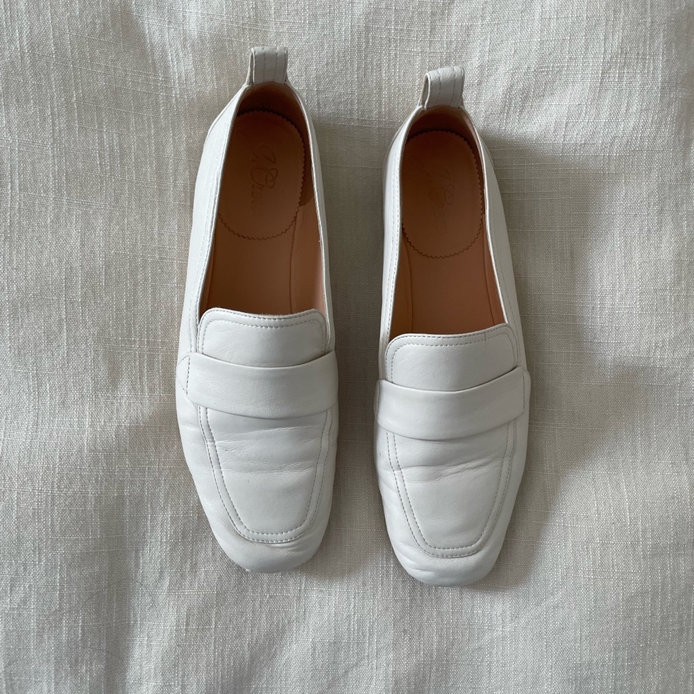 White J. Crew loafers